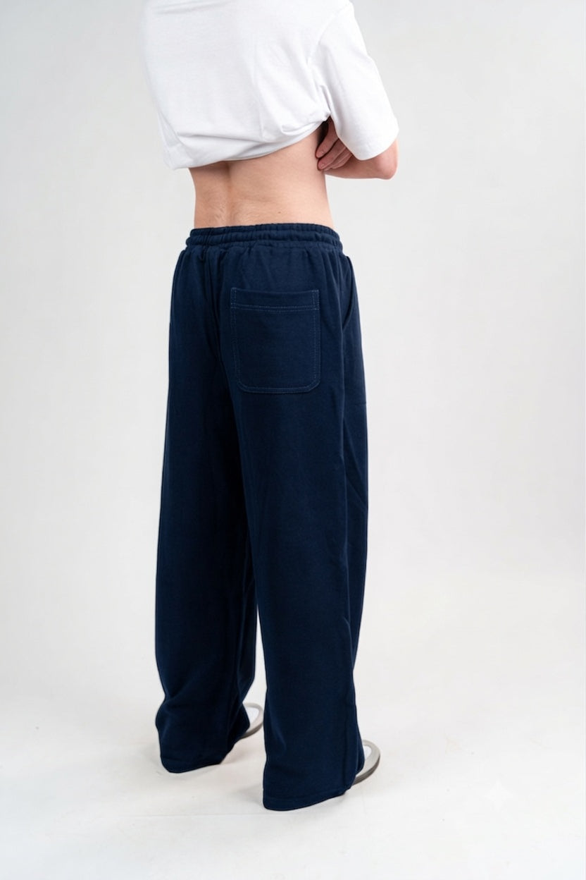 Navy Sweatpants with pocket Unisex Loose Fit