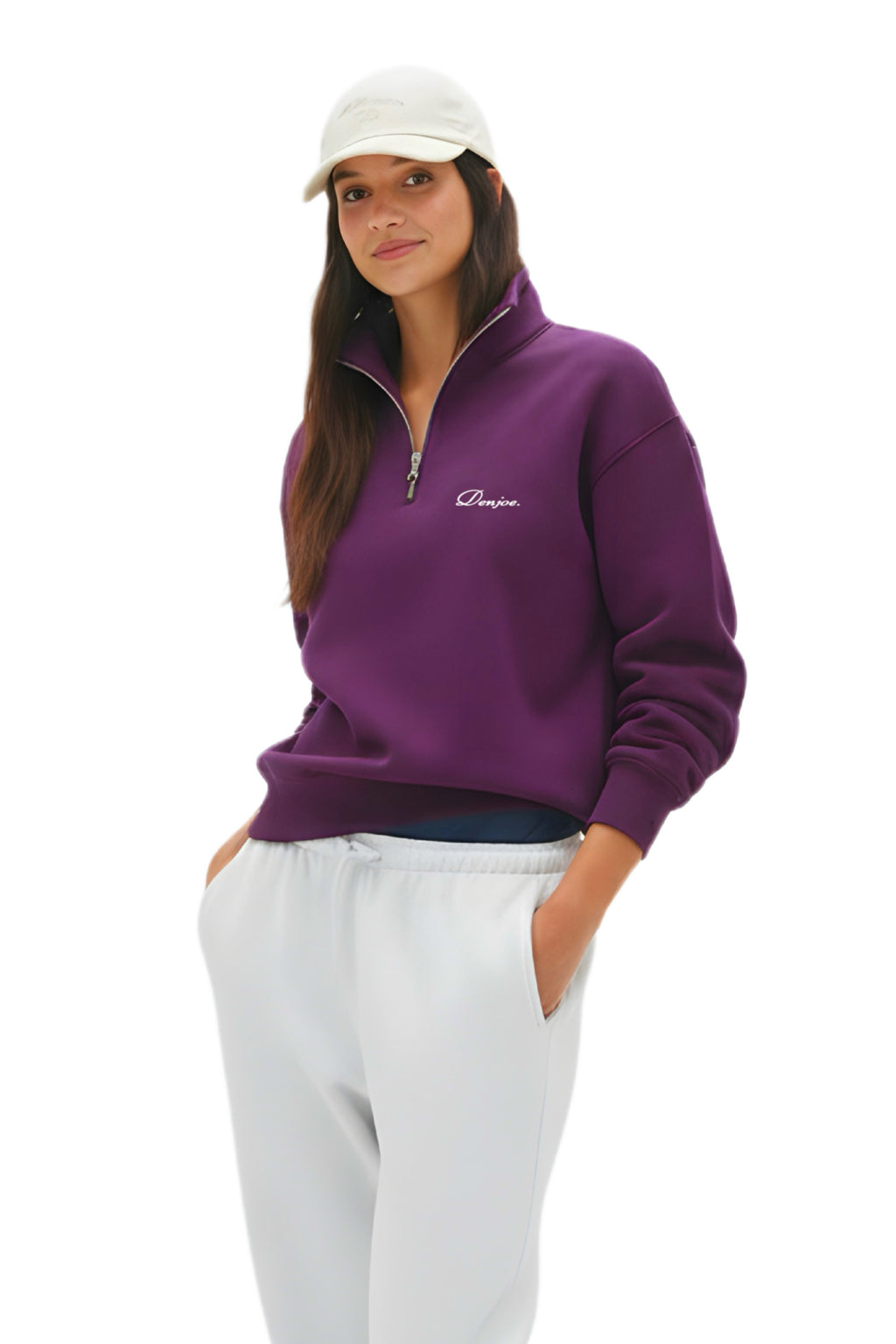 Dark Purple Quarter-zip Boxy Fit Unisex