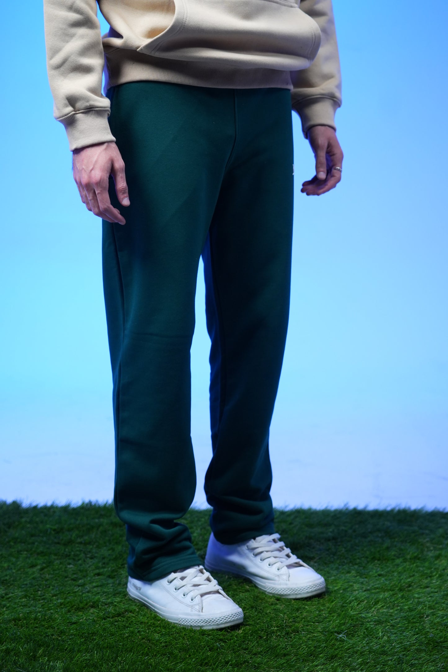Unisex Plain Sweatpants Dark Green - Denjoe