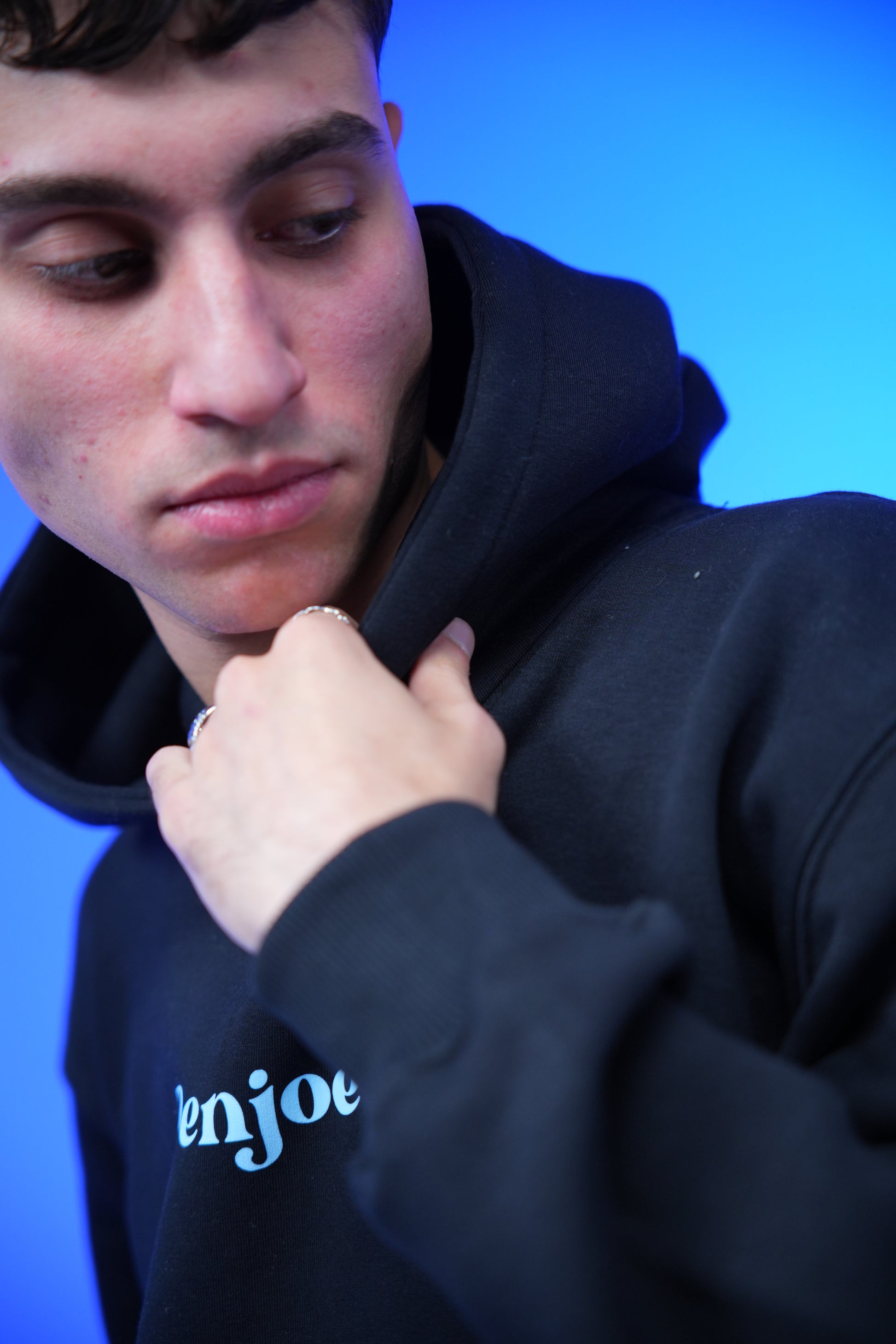 “Eyes Never Lies” Printed Oversized Hoodie Black - Denjoe