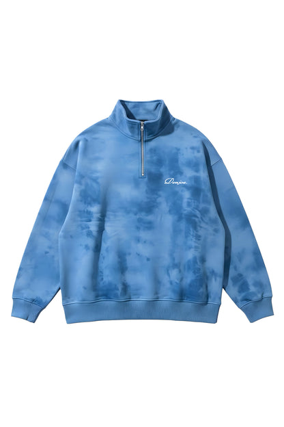 Blue Tie Dye Quarter-zip Boxy Fit Unisex