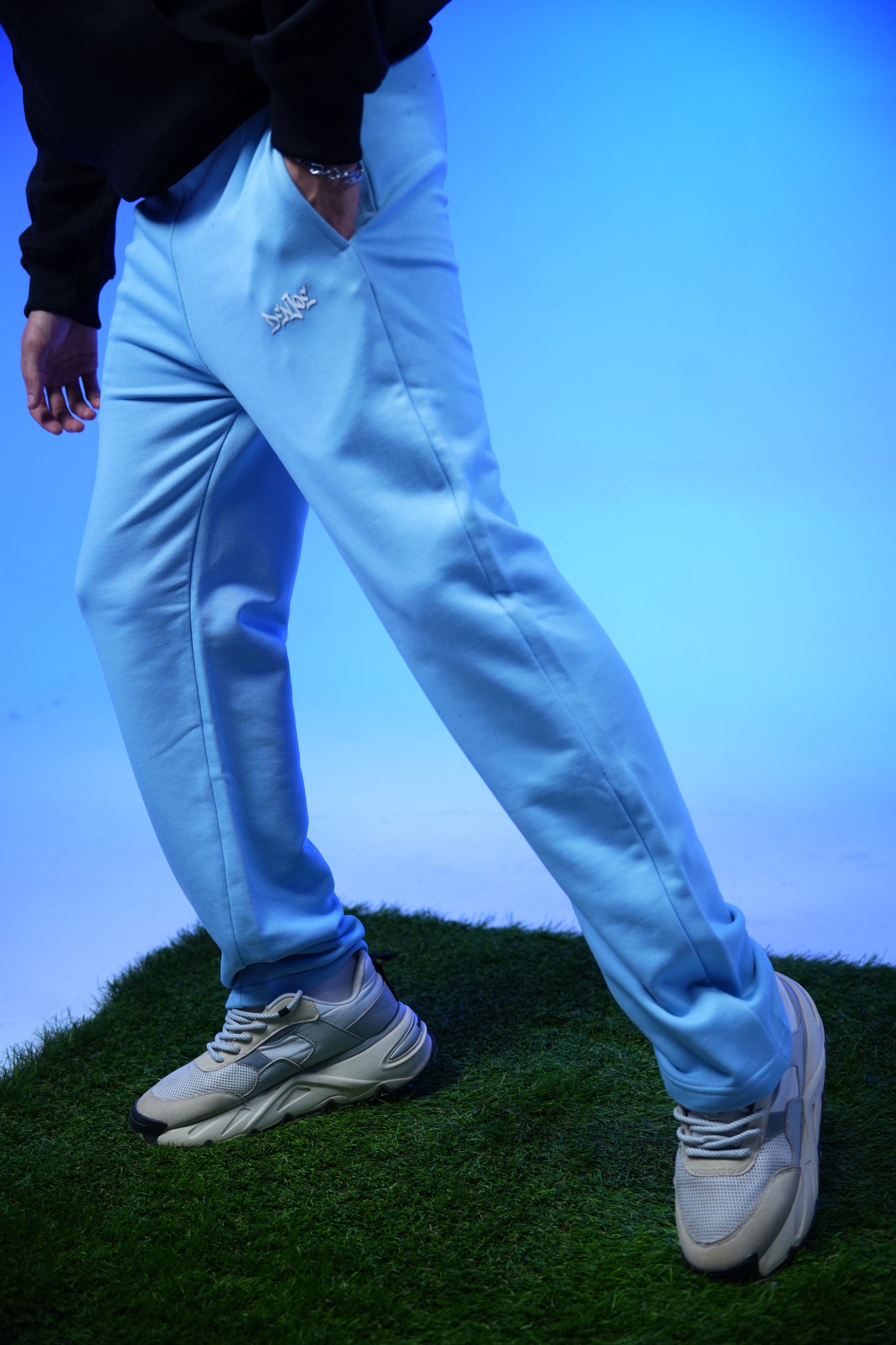 Unisex Plain Sweatpants BabyBlue - Denjoe
