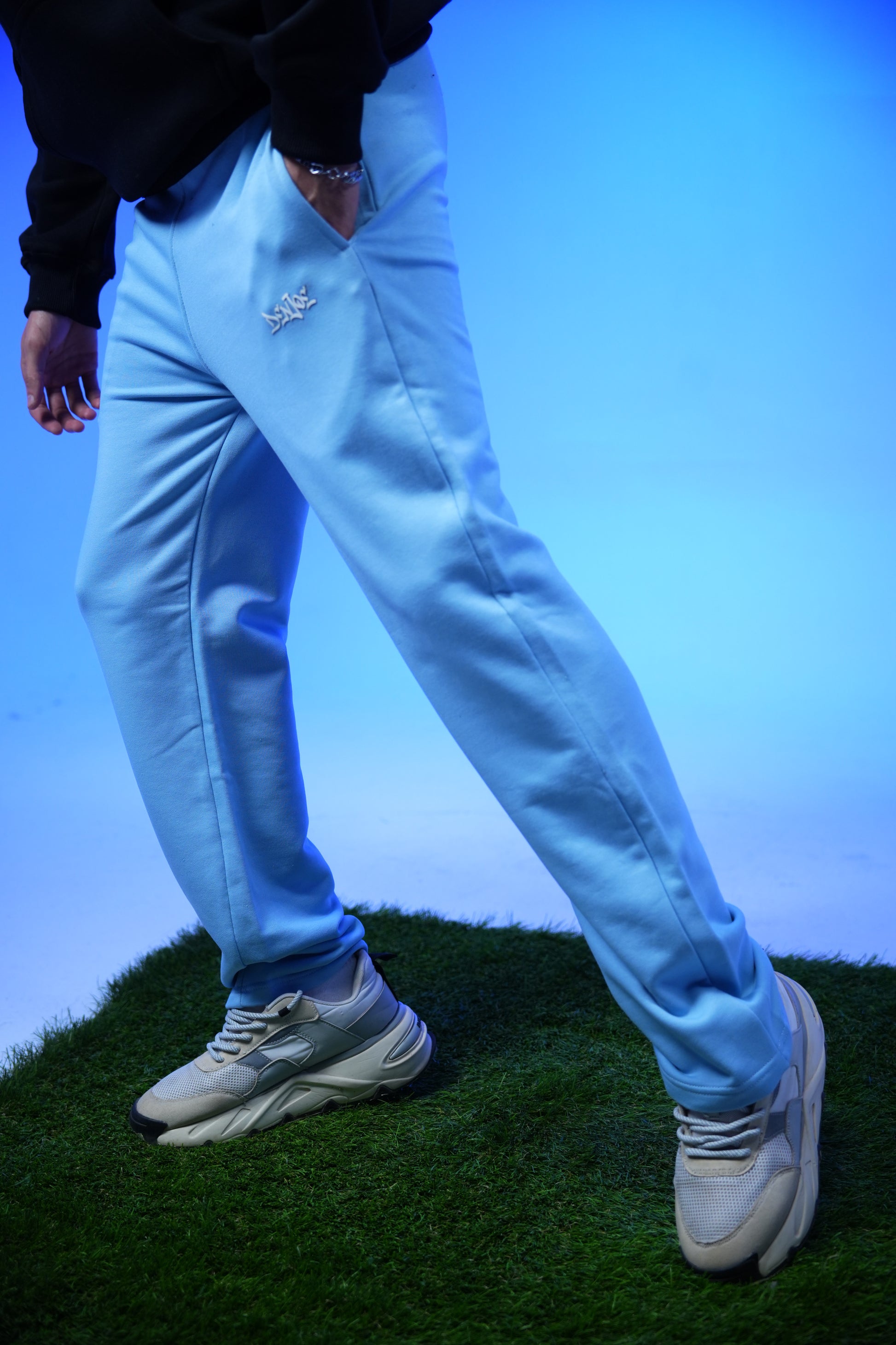 Unisex Plain Sweatpants BabyBlue - Denjoe
