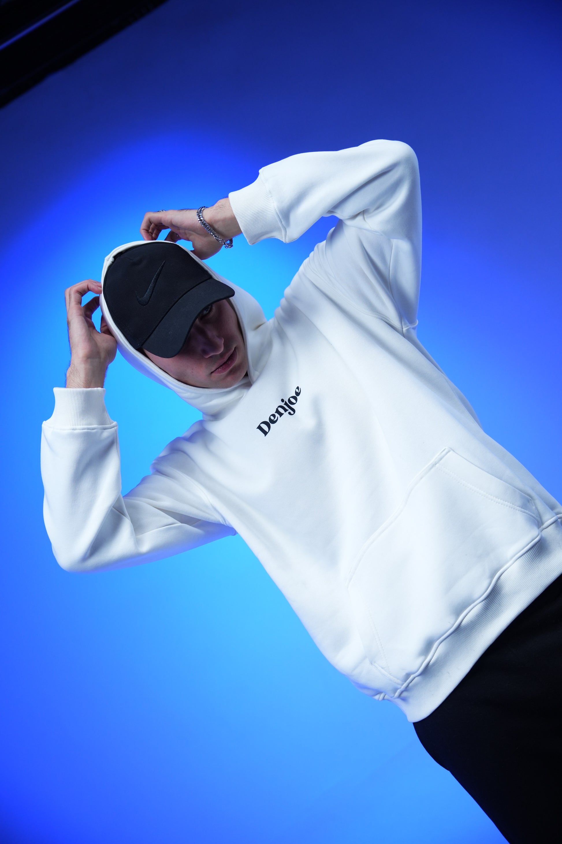 “Let your spirit fly” Printed Oversized Hoodie white - Denjoe
