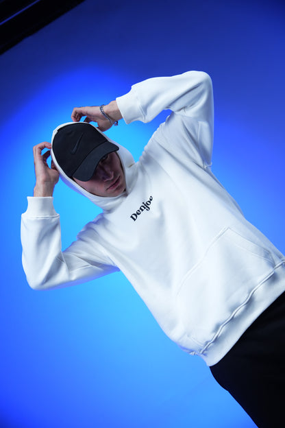“Let your spirit fly” Printed Oversized Hoodie white - Denjoe