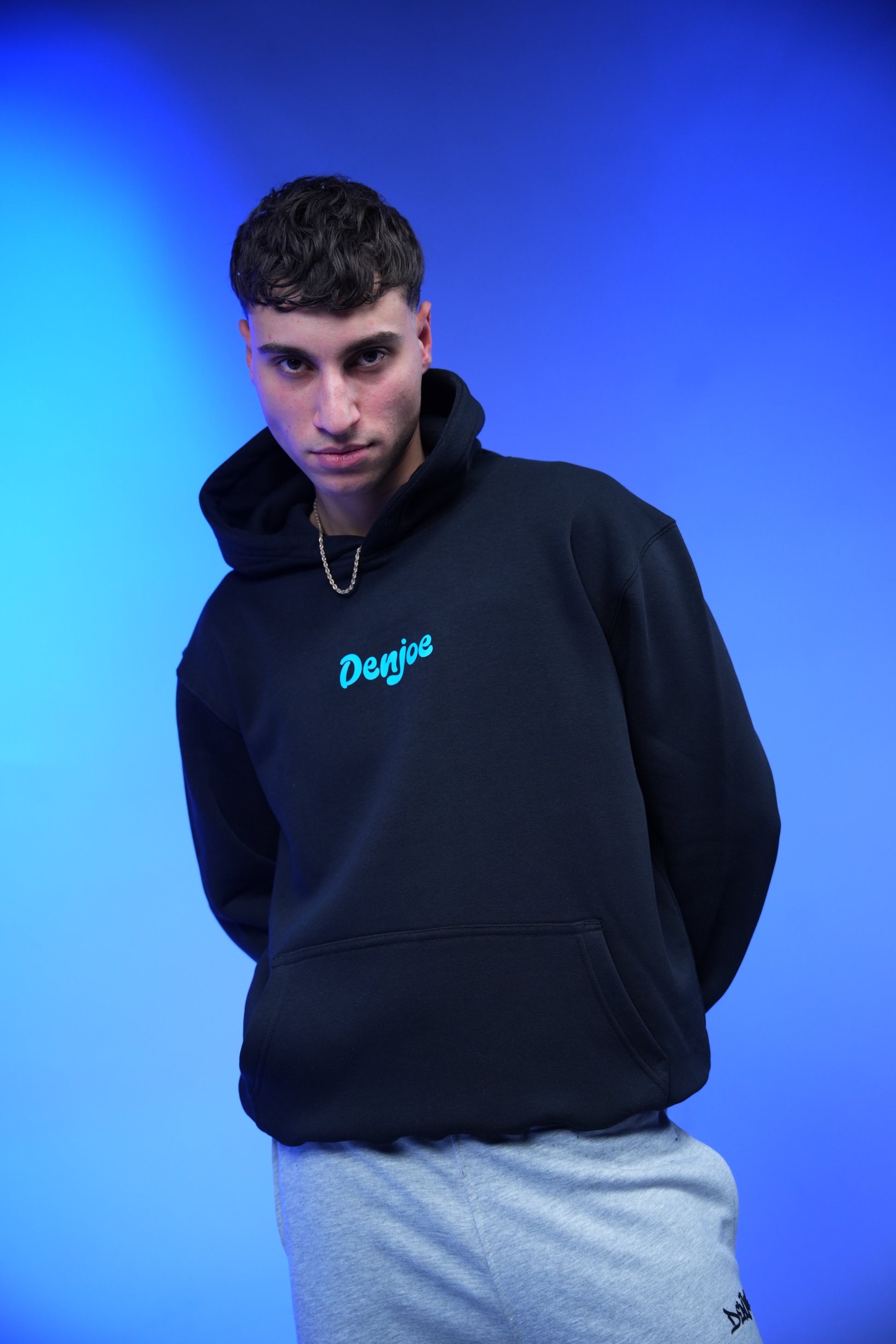 “What don’t monsters eat clowns Because they taste funny” Printed Oversized Hoodie Black - Denjoe
