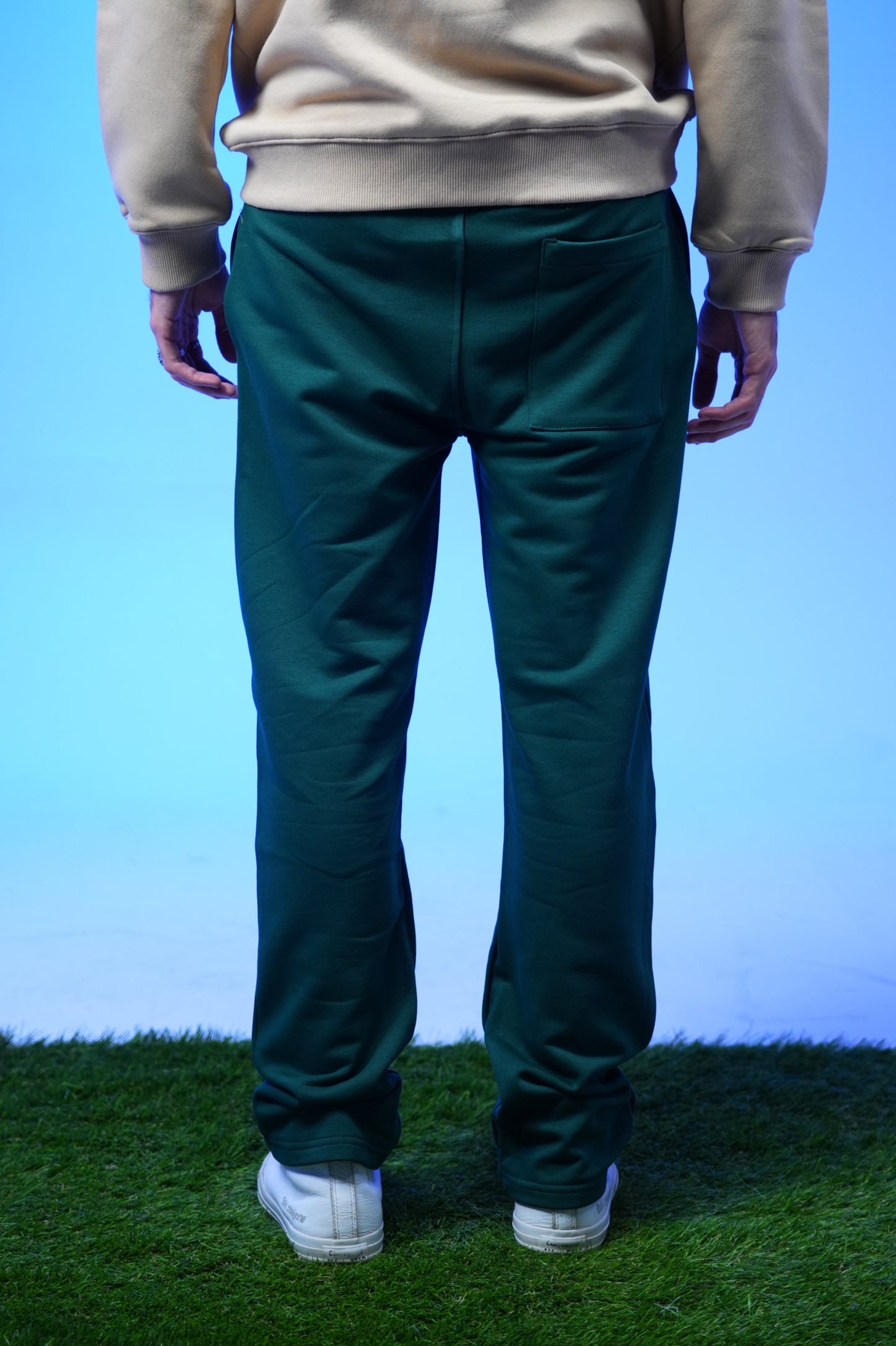 Unisex Plain Sweatpants Dark Green - Denjoe
