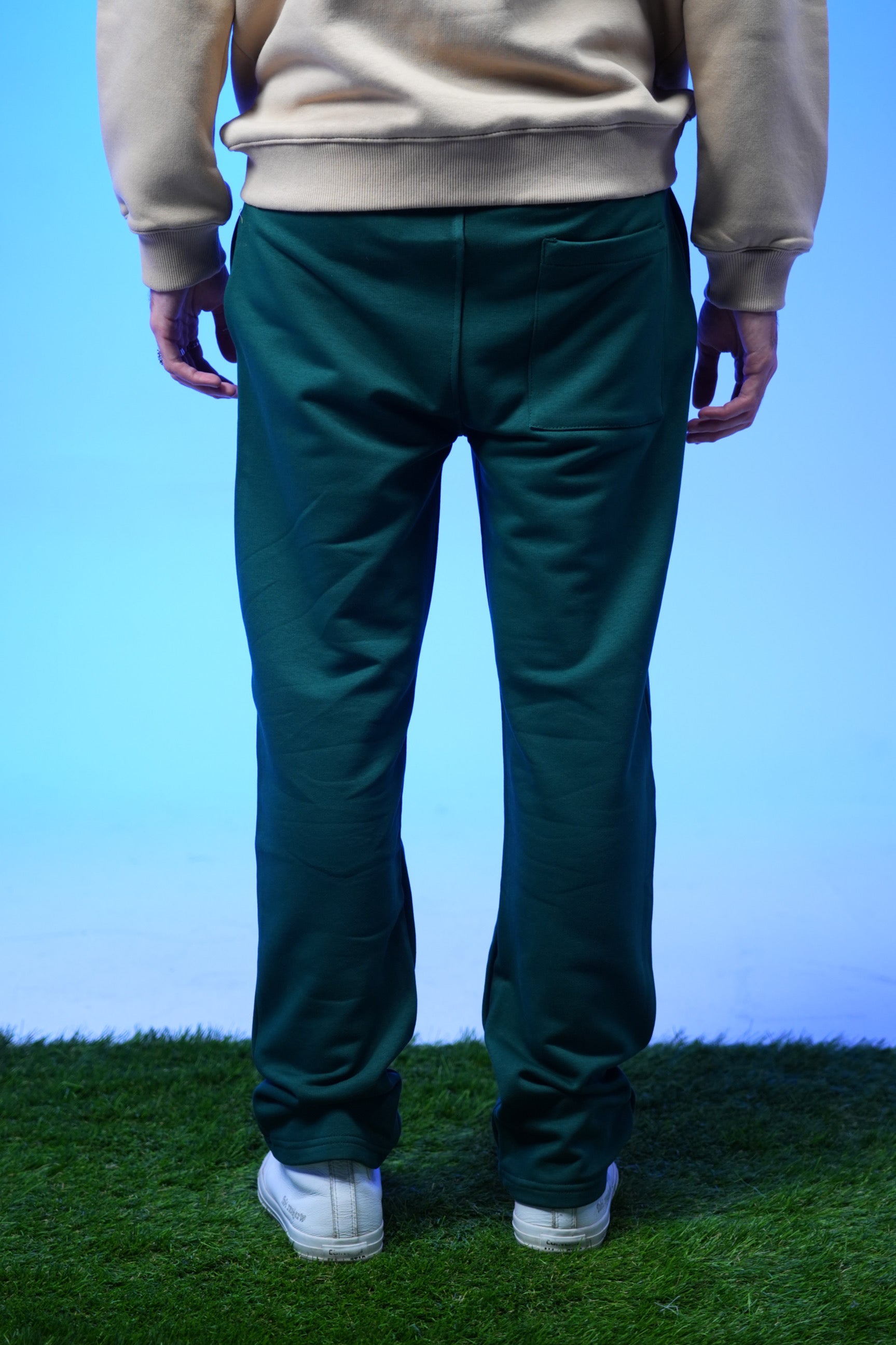 Unisex Plain Sweatpants Dark Green - Denjoe