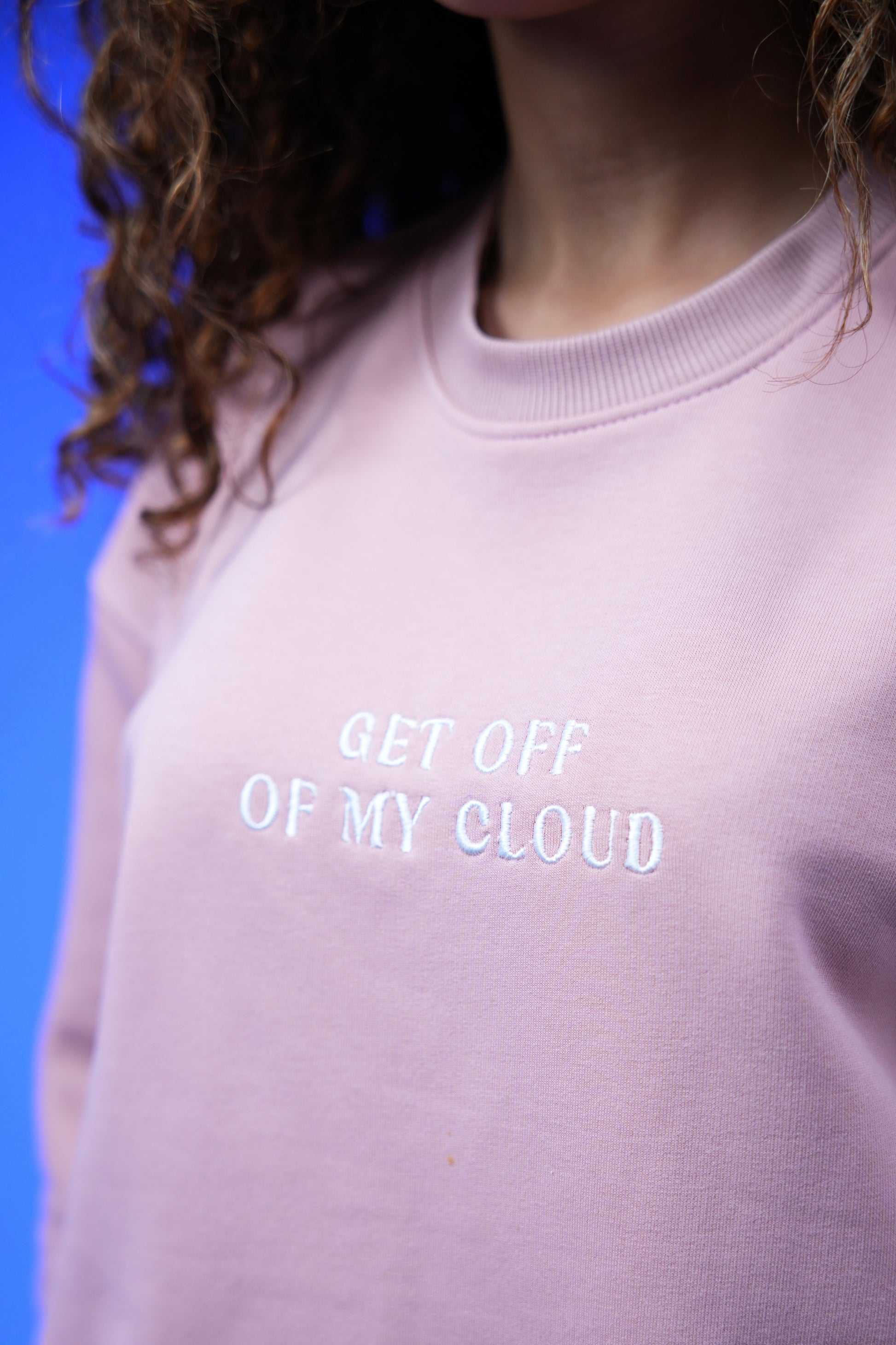 “Get Off my Cloud” Embroidery Oversized Crewneck Sweatshirt - Denjoe