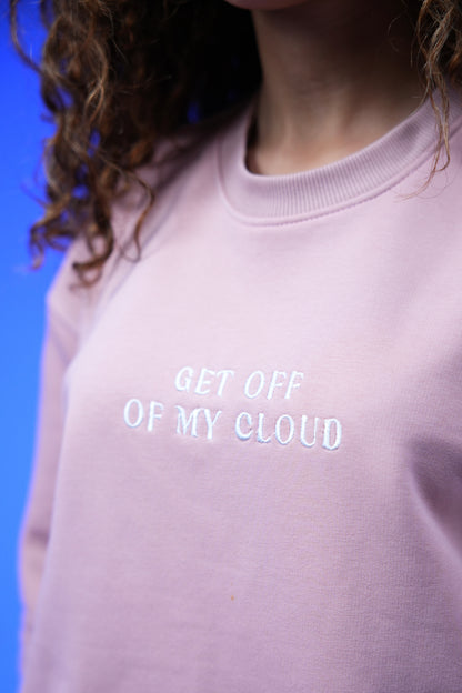 “Get Off my Cloud” Embroidery Oversized Crewneck Sweatshirt - Denjoe