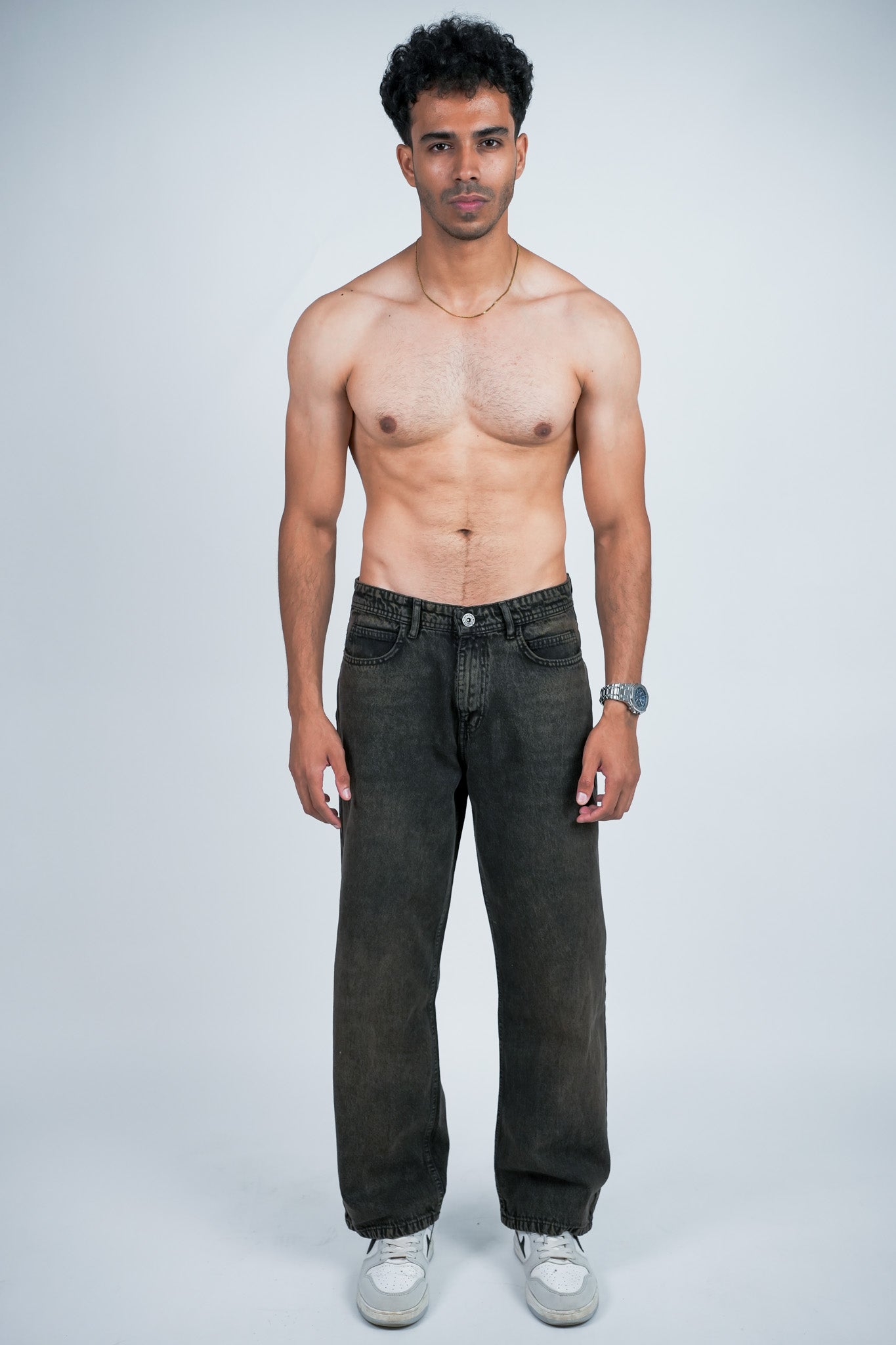 Relaxed Jeans Regular Waist - Washed Brown