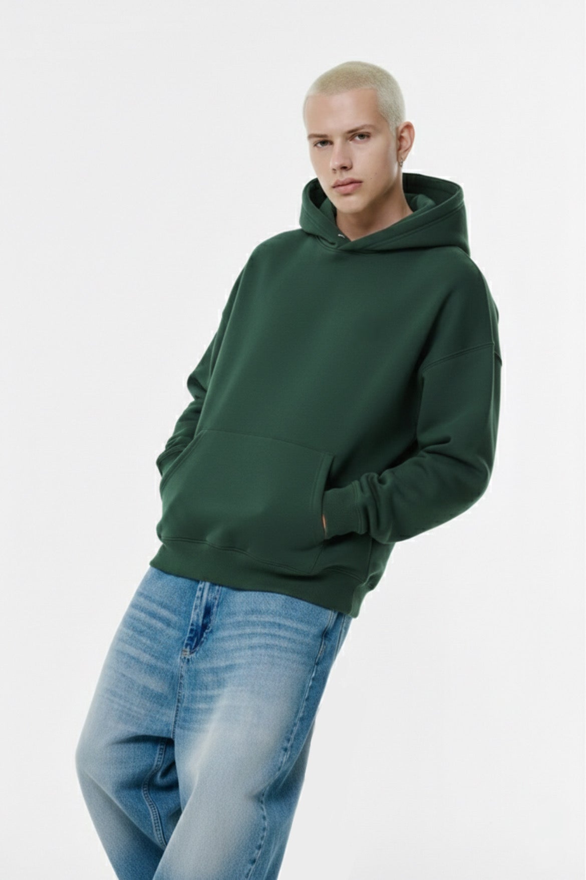 Dark Jade Green Basic Hoodie Unisex