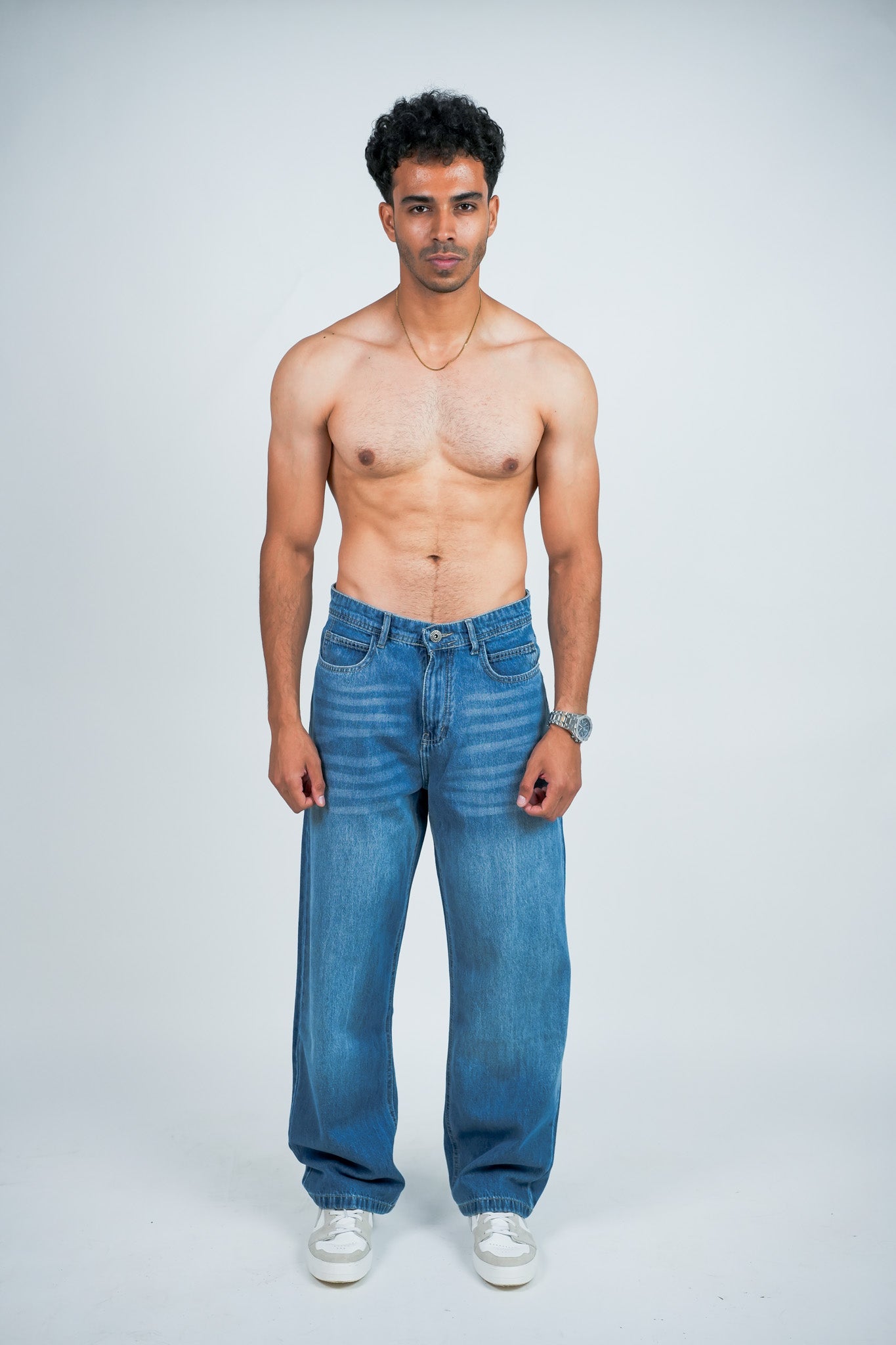 Relaxed Jeans Regular Waist - Mid-Blue