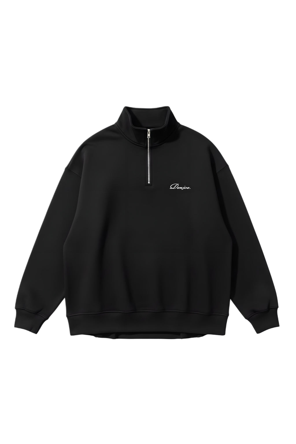 Black Quarter-zip Boxy Fit Unisex