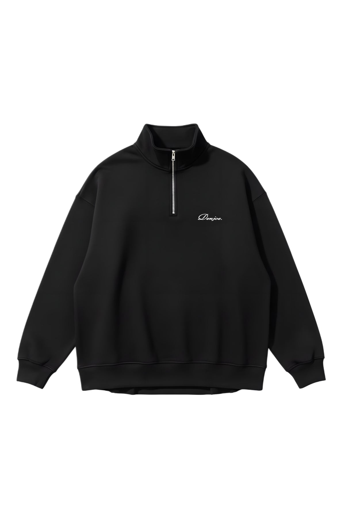 Black Quarter-zip Boxy Fit Unisex