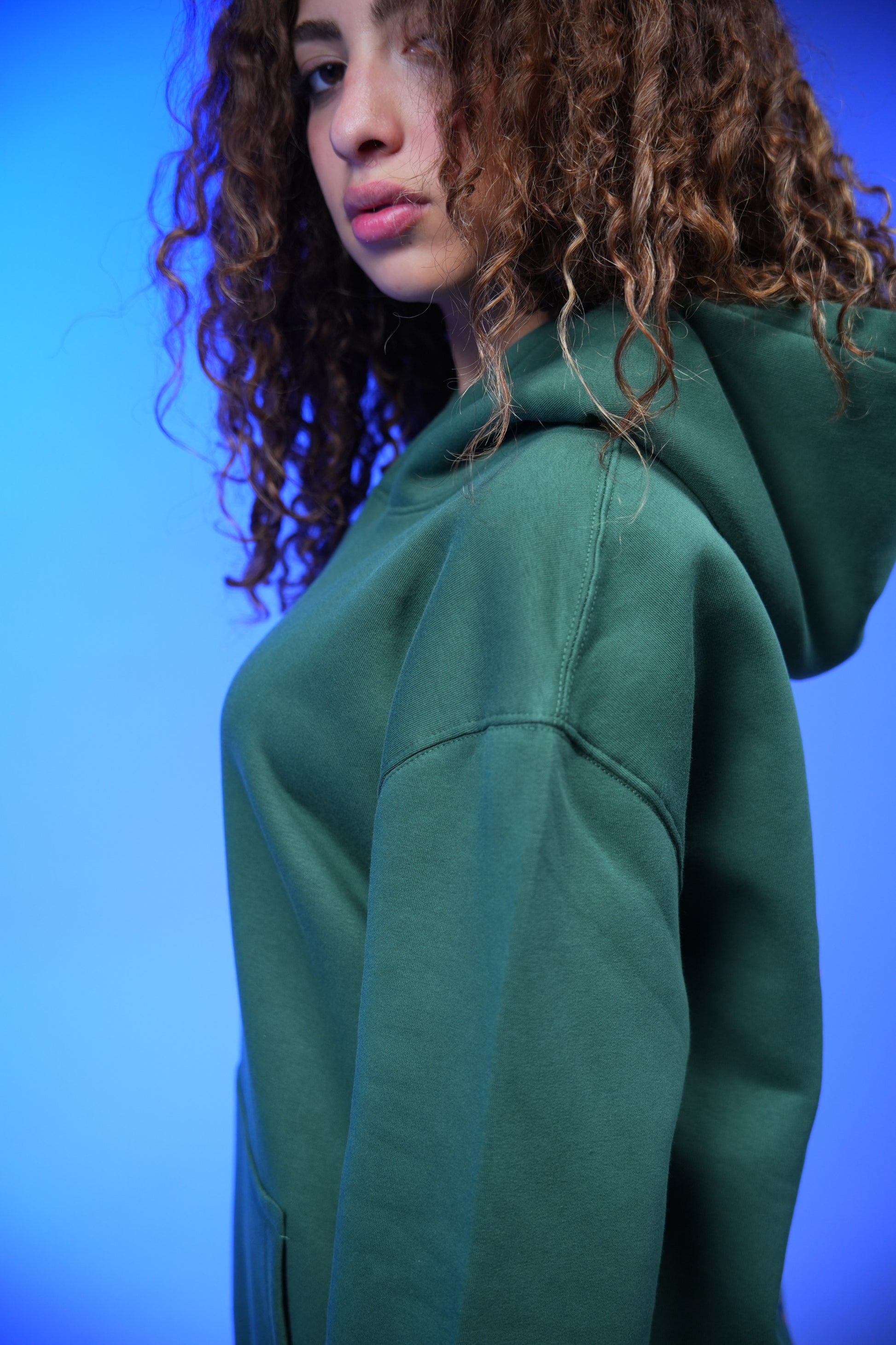 “What don’t monsters eat clowns Because they taste funny” Printed Oversized Hoodie Dark Green - Denjoe