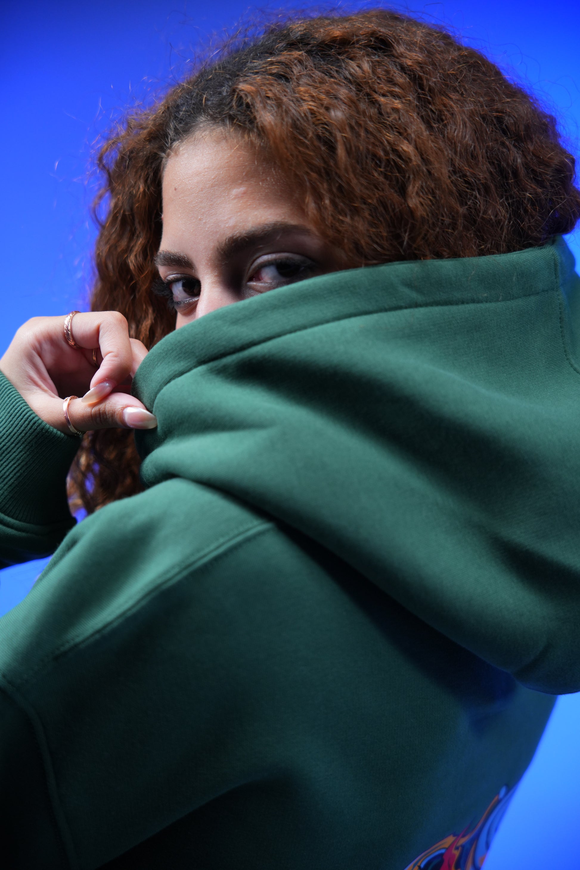 “What don’t monsters eat clowns Because they taste funny” Printed Oversized Hoodie Dark Green - Denjoe
