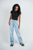Relaxed Jeans Regular Waist - Sky Blue