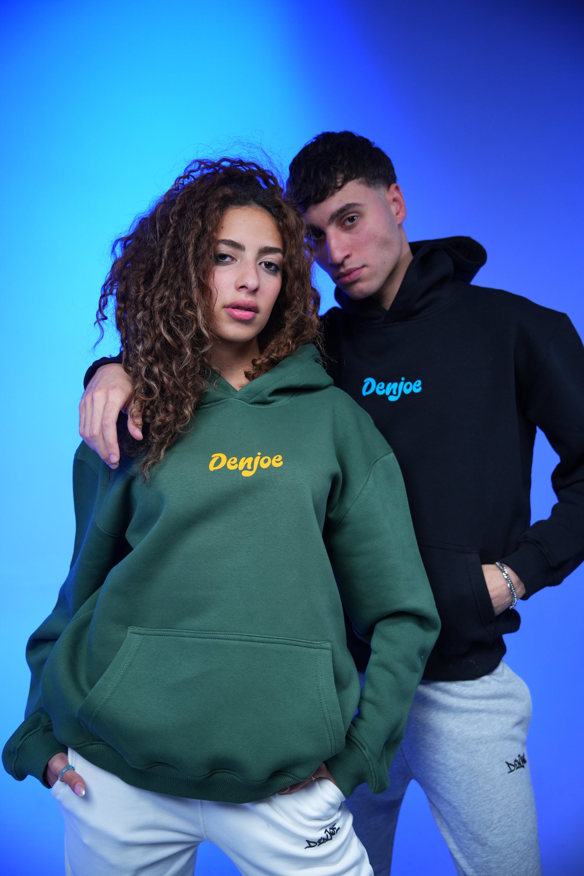 “What don’t monsters eat clowns Because they taste funny” Printed Oversized Hoodie Dark Green - Denjoe