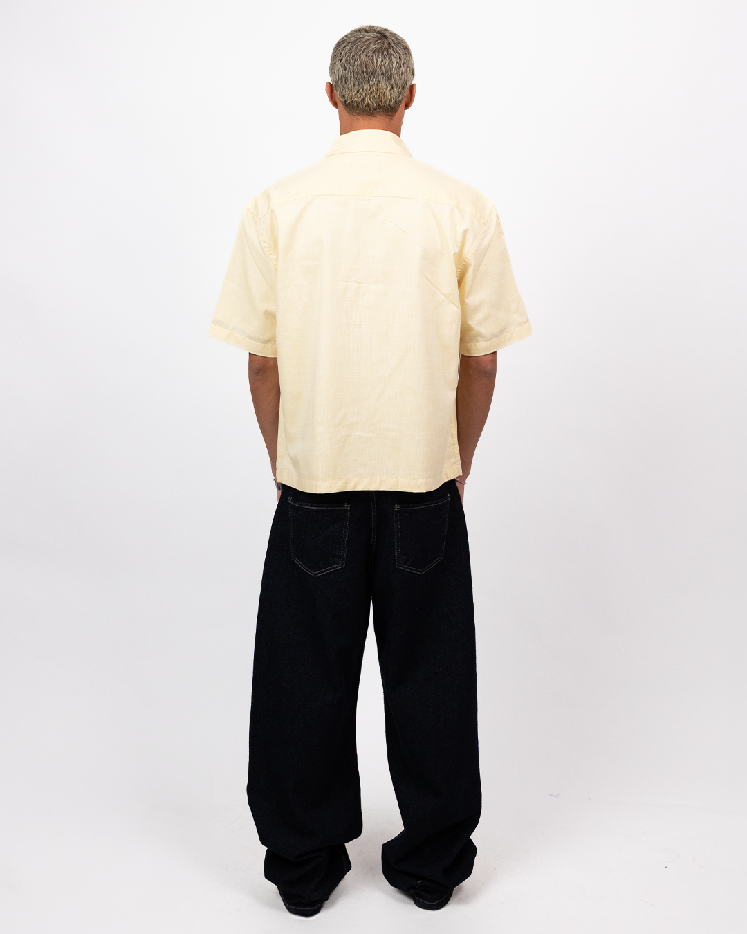 Short Sleeve Linen Shirt Boxy Fit - Butter Yellow