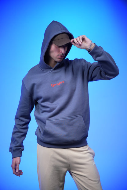 “Skull” Printed Oversized Hoodie Metal Gray - Denjoe