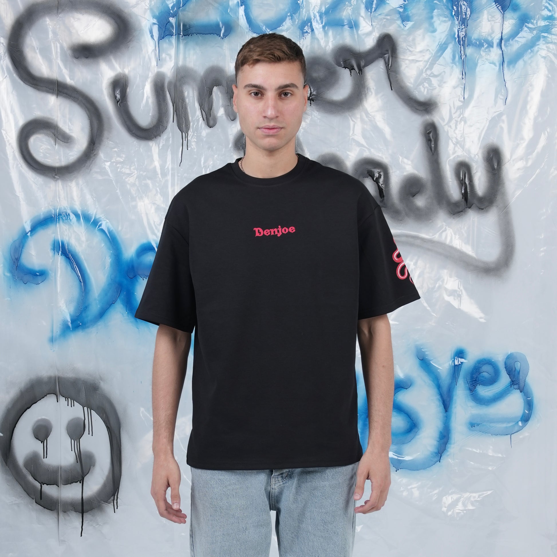 “LOVE WILL HAVE ITS SACRIFICES” Printed Oversized Tee - Denjoe
