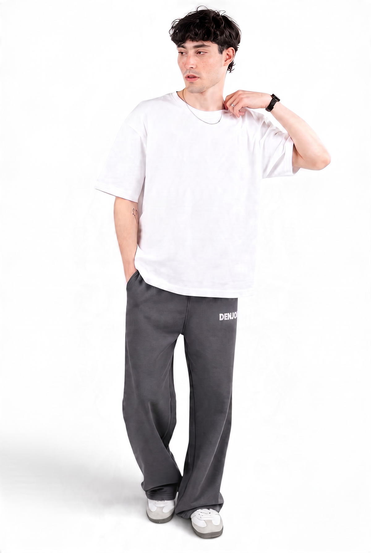 Dark Grey Sweatpants with pocket Unisex Loose Fit