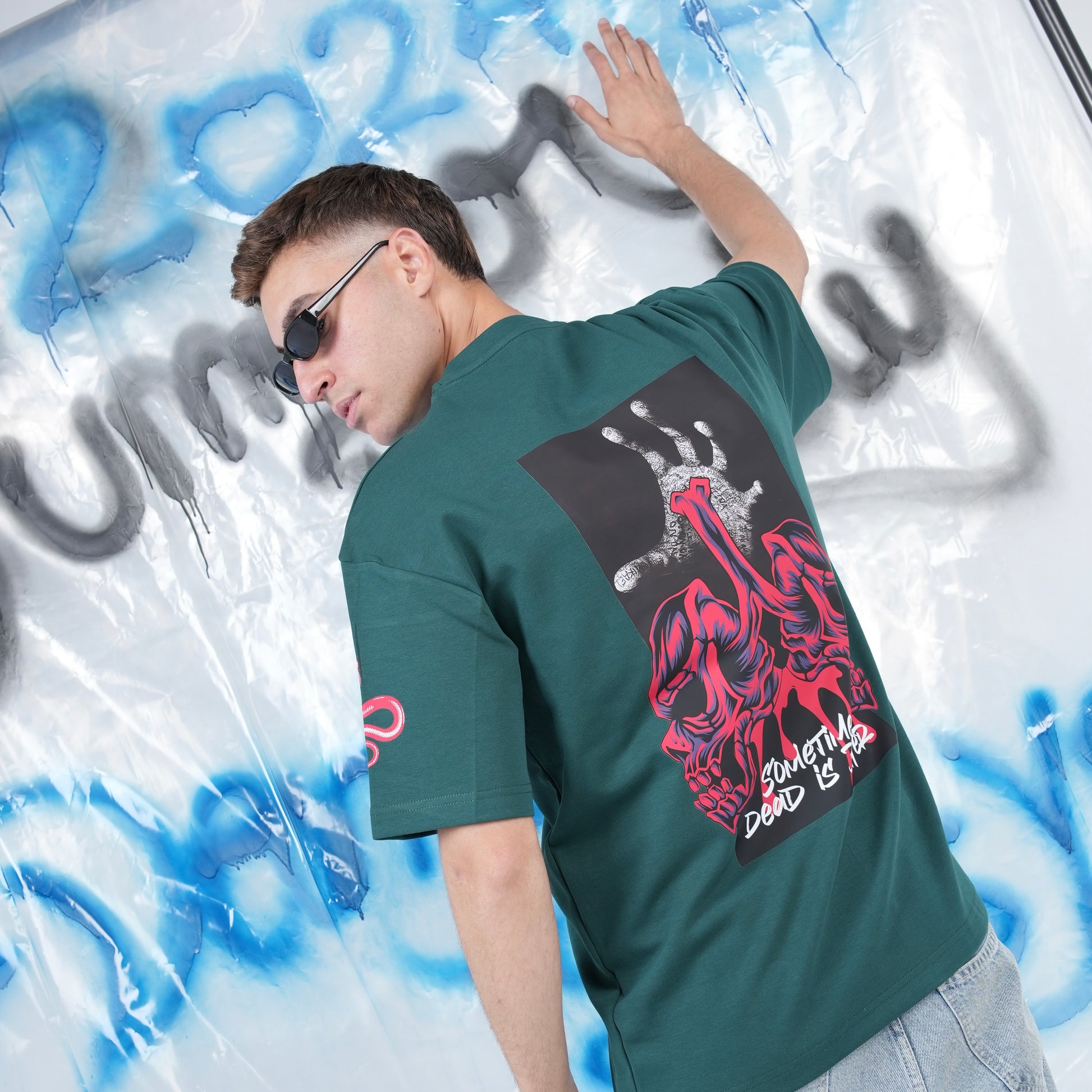 “Sometimes Dead is Better” Printed Oversized Tee - Denjoe