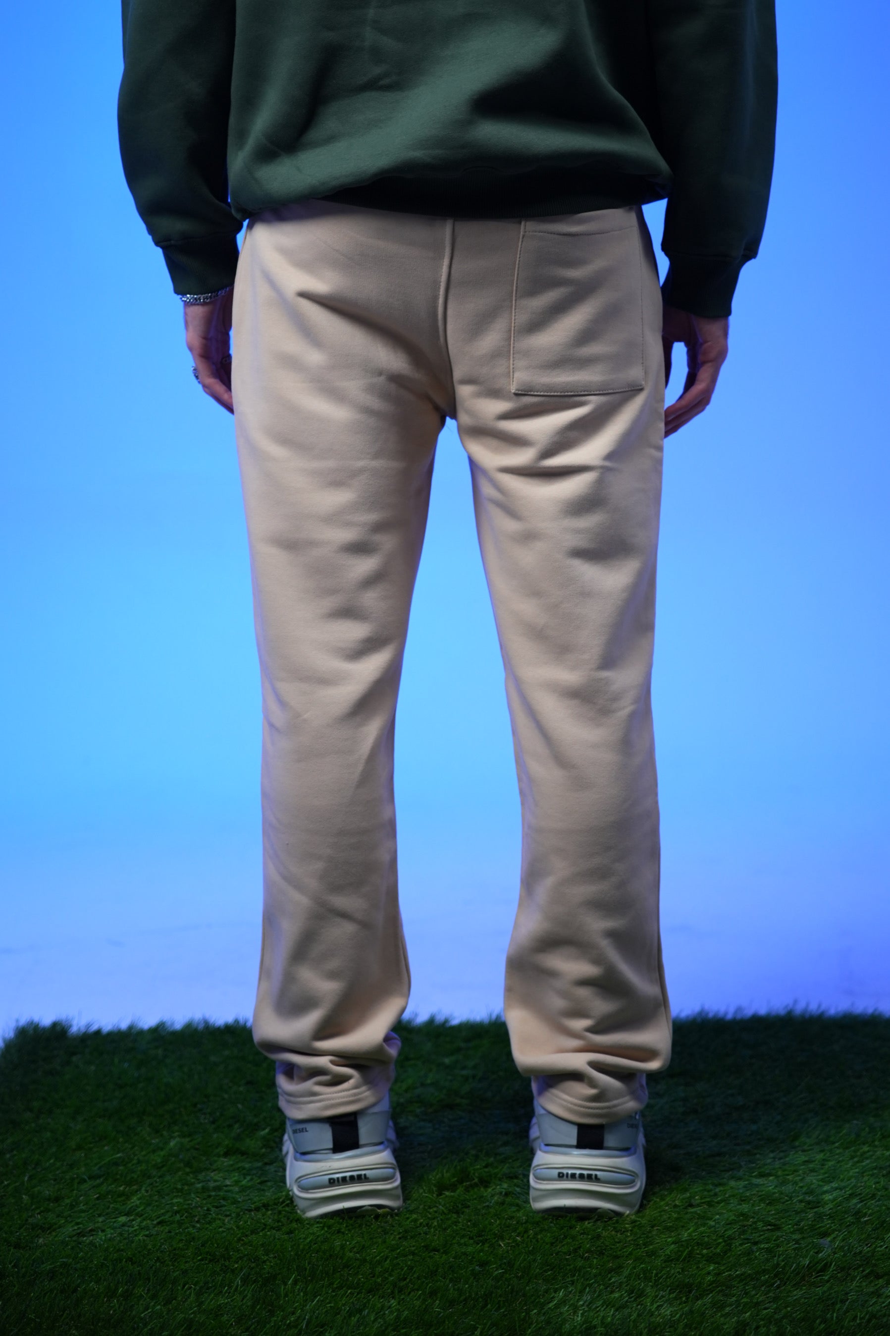 Unisex Plain Sweatpants Beige - Denjoe