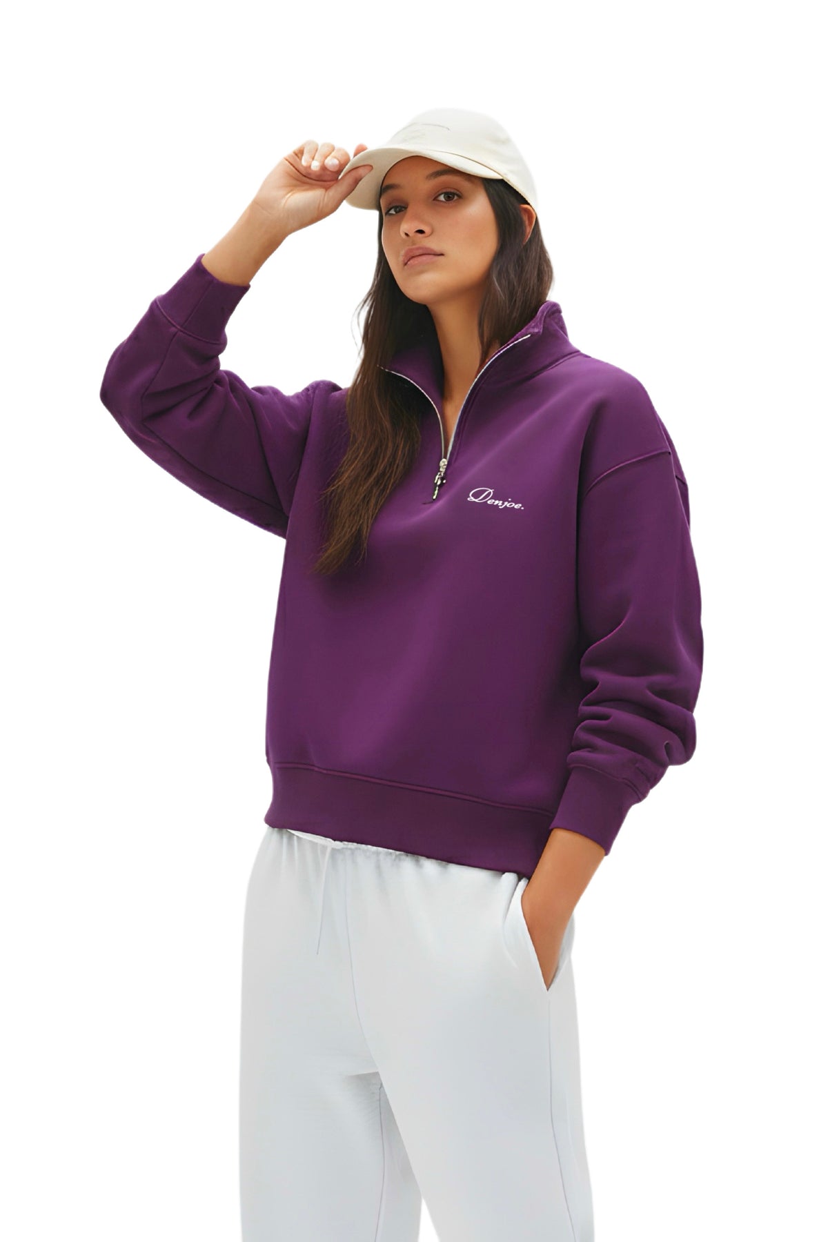 Dark Purple Quarter-zip Boxy Fit Unisex