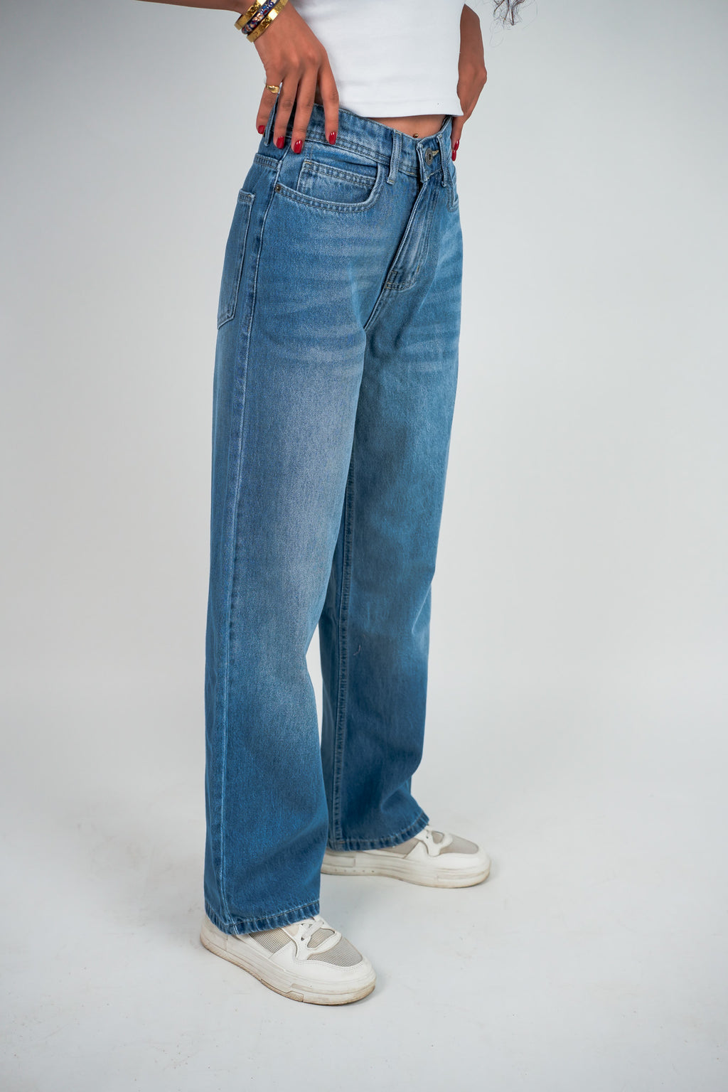 Relaxed Jeans Regular Waist - Mid-Blue
