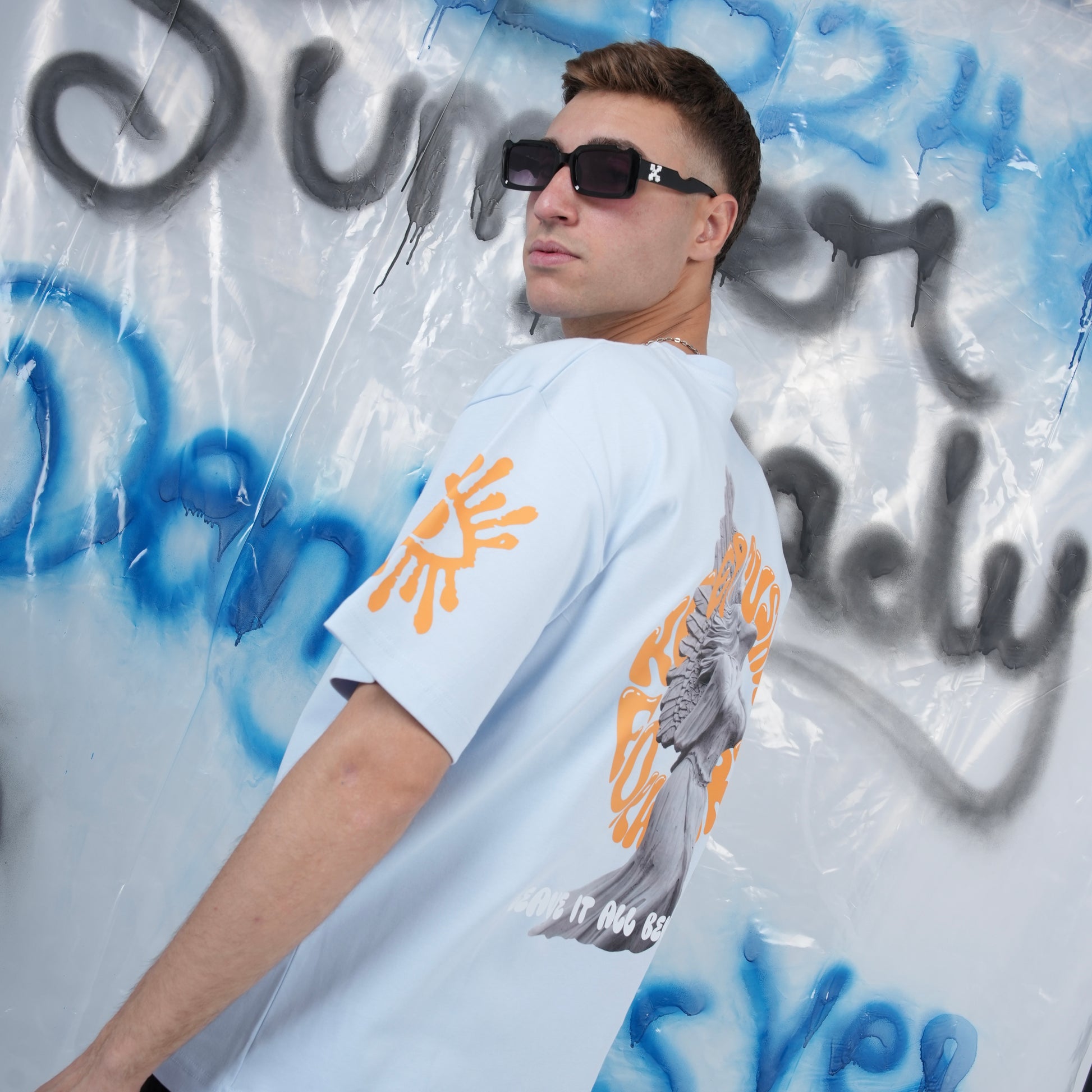 “Keep pushing Forword” Printed Oversized Tee - Denjoe