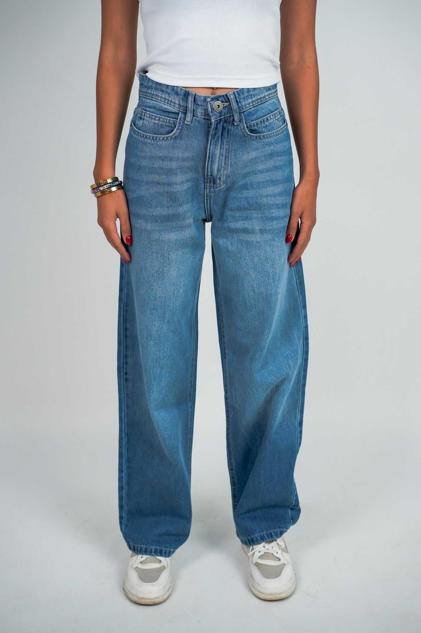 Relaxed Jeans Regular Waist - Mid-Blue