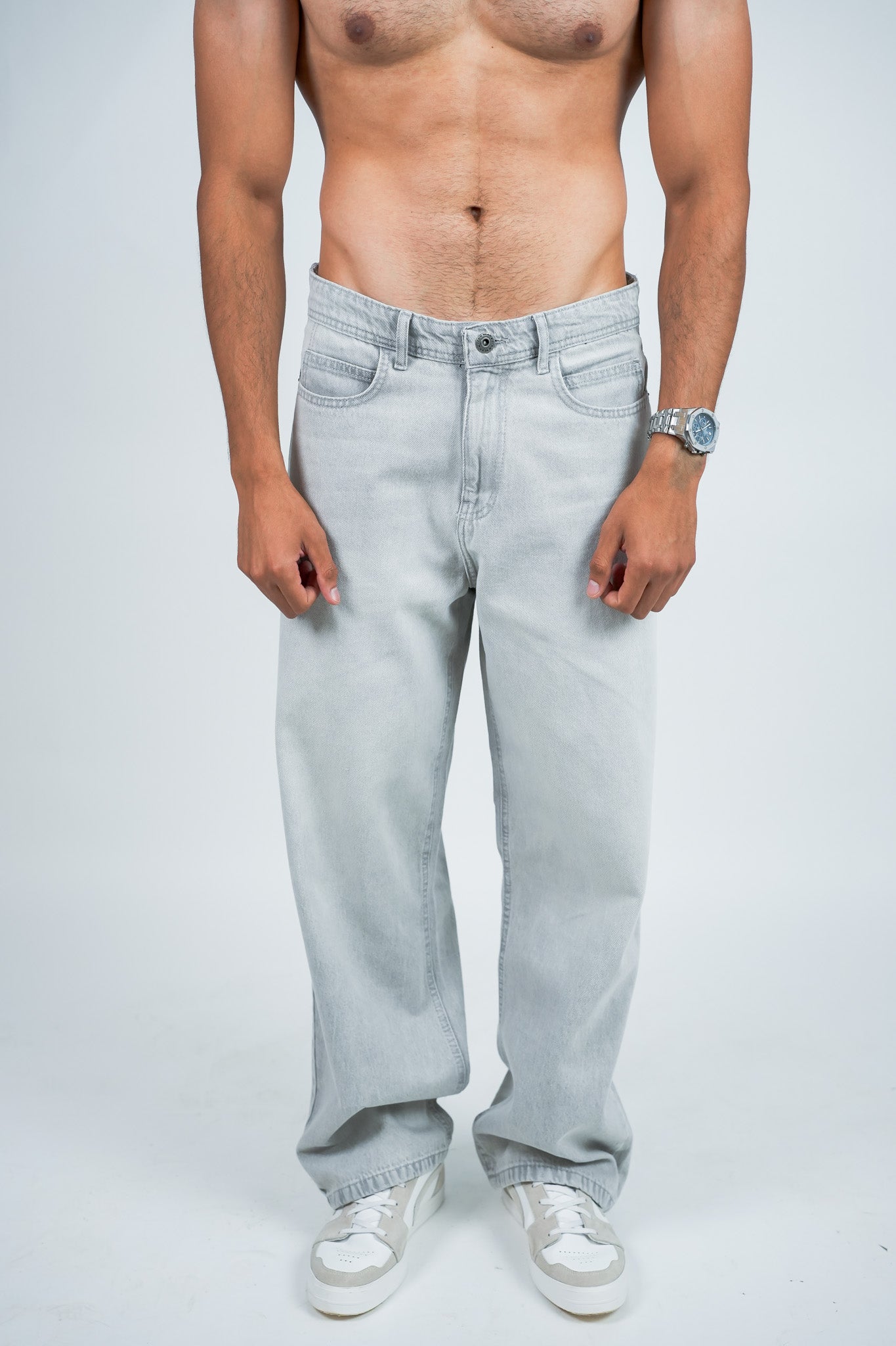Relaxed Jeans Regular Waist - Light Grey