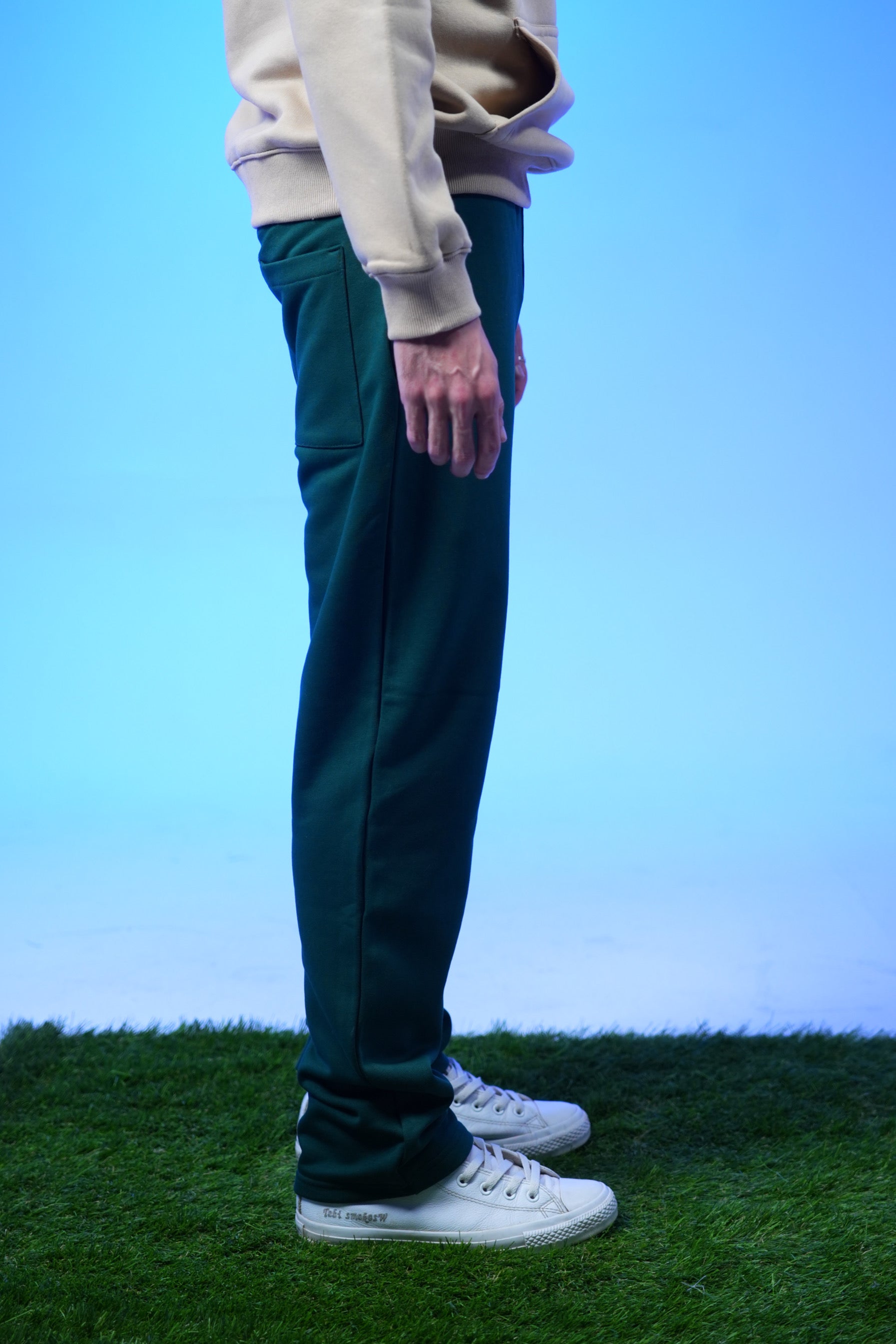 Unisex Plain Sweatpants Dark Green - Denjoe
