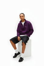 Dark Purple Quarter-zip Boxy Fit Unisex