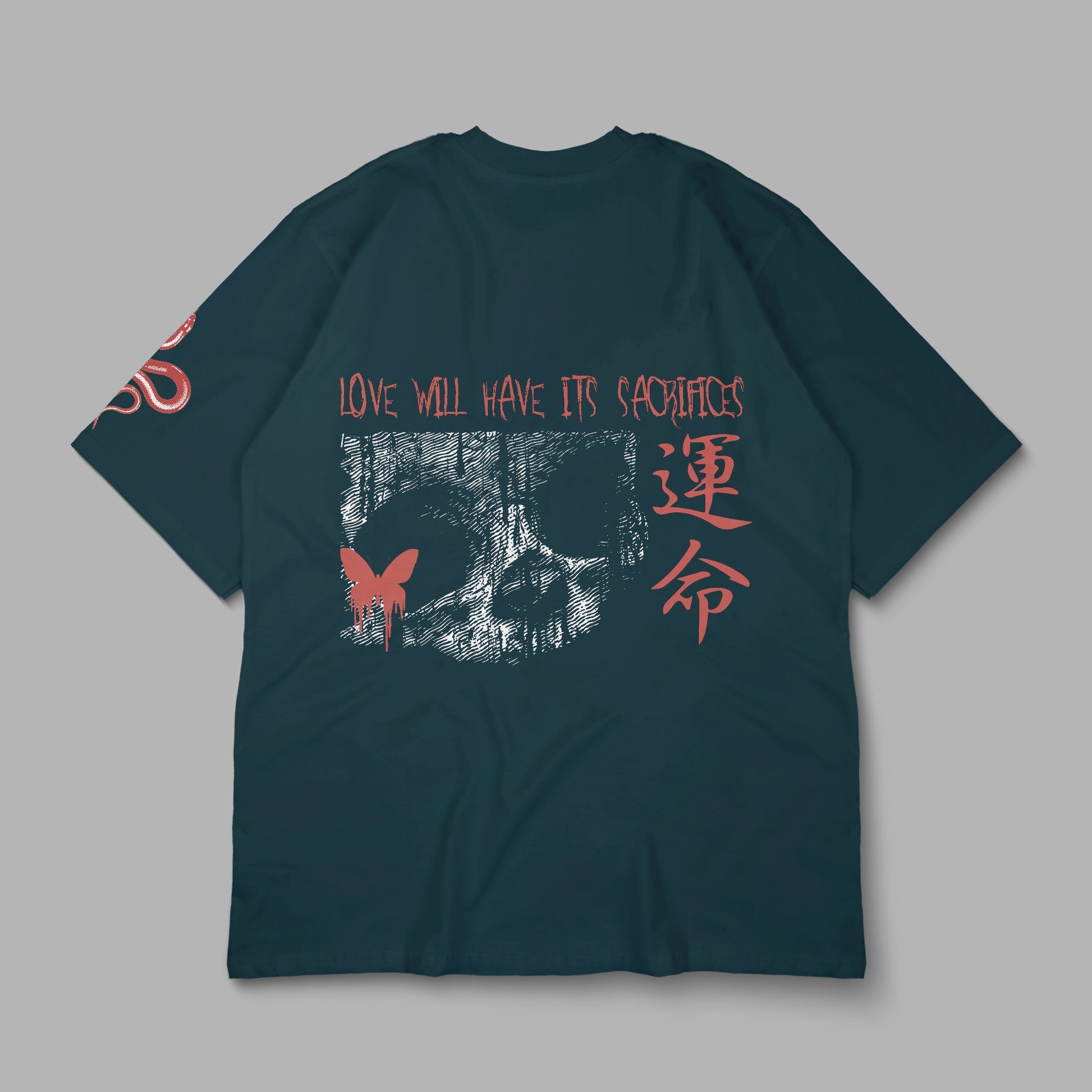 “LOVE WILL HAVE ITS SACRIFICES” Printed Oversized Tee - Denjoe
