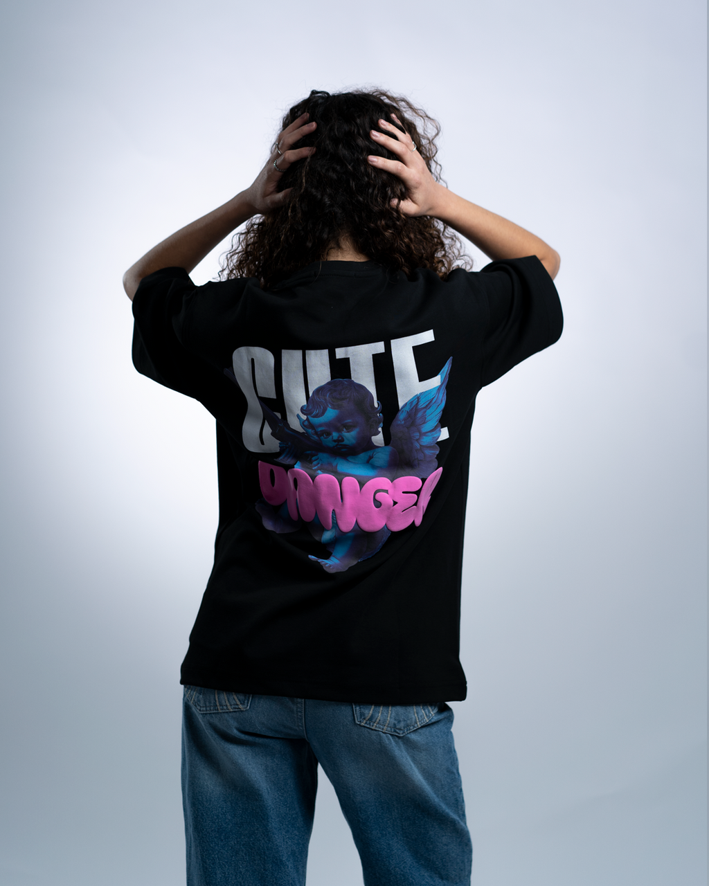 Cute Danger OVERSIZED TEE - Black