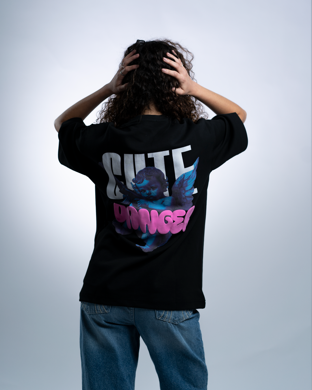 Cute Danger OVERSIZED TEE - Black