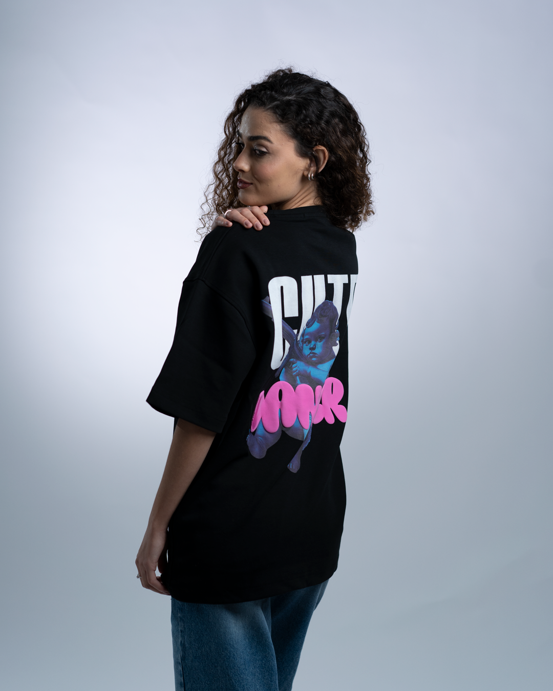 Cute Danger OVERSIZED TEE - Black