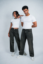 Relaxed Jeans Regular Waist - Washed Brown