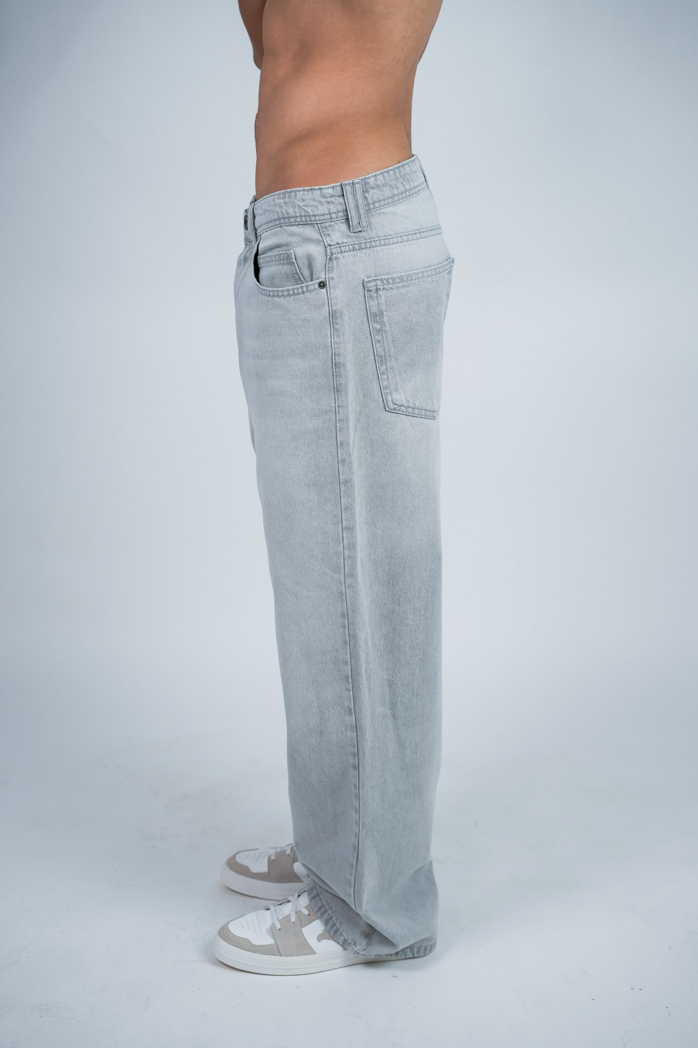 Relaxed Jeans Regular Waist - Light Grey