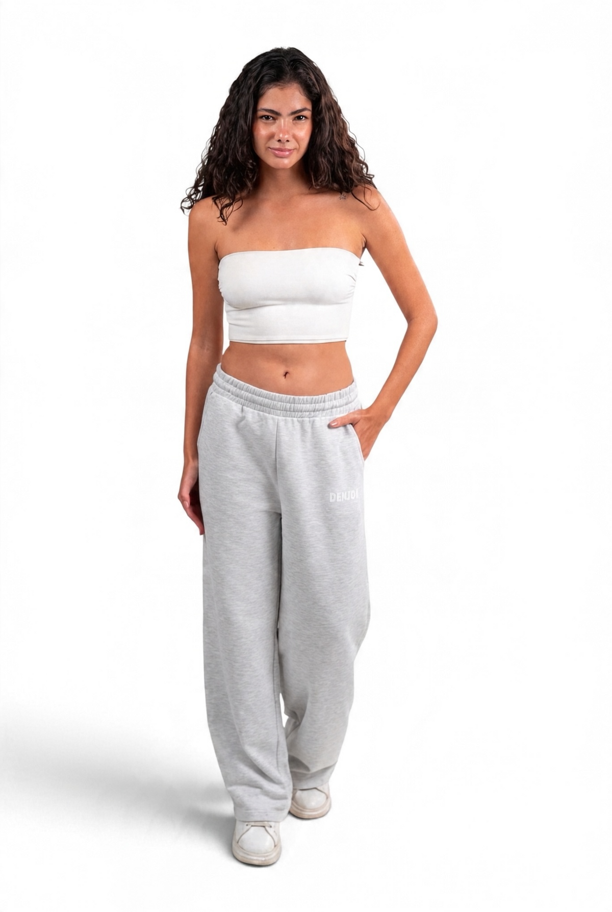 Light Grey Sweatpants with pocket Unisex Loose Fit