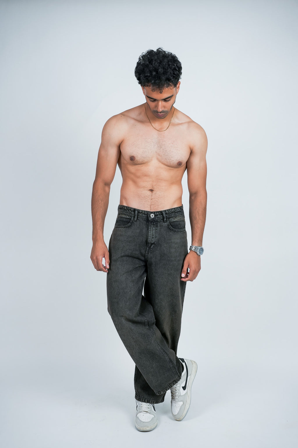 Relaxed Jeans Regular Waist - Washed Brown