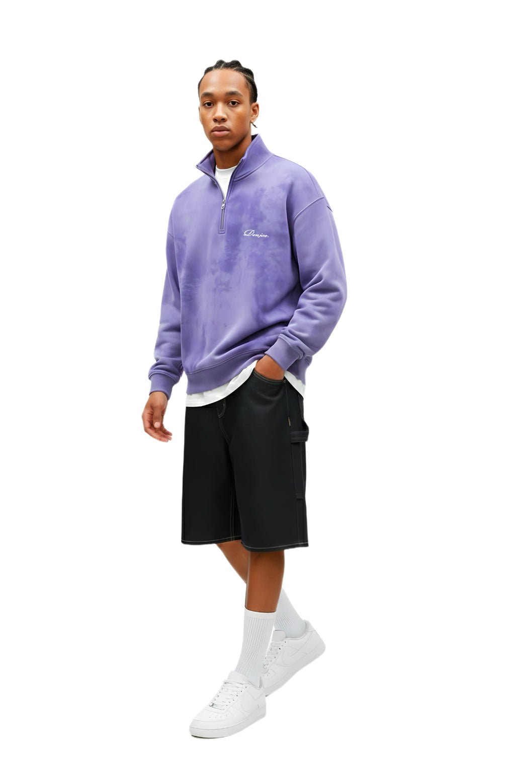 Purple Tie Dye Quarter-zip Boxy Fit Unisex