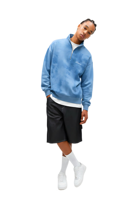 Blue Tie Dye Quarter-zip Boxy Fit Unisex