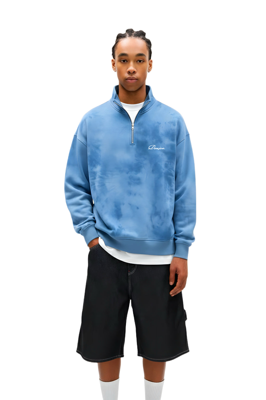 Blue Tie Dye Quarter-zip Boxy Fit Unisex