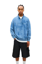 Blue Tie Dye Quarter-zip Boxy Fit Unisex