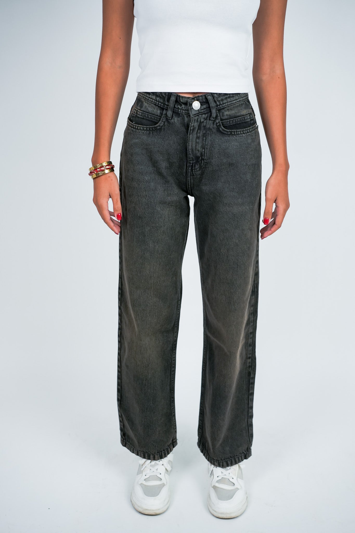 Relaxed Jeans Regular Waist - Washed Brown