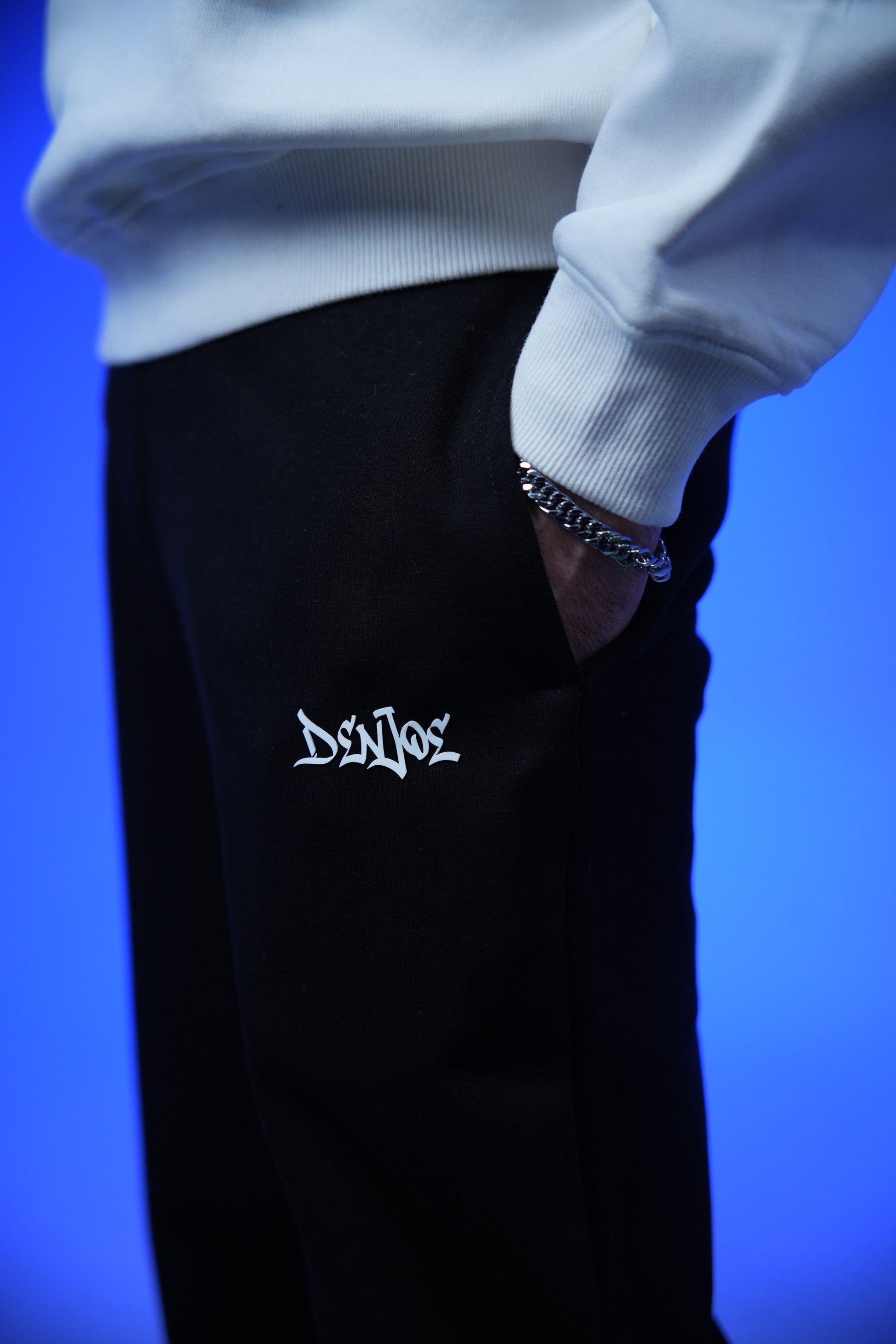 Unisex Plain Sweatpants Black - Denjoe